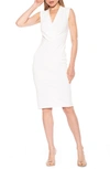 ALEXIA ADMOR CORA RUCHED ASYMMETRIC SHEATH DRESS