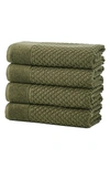 Woven & Weft Diamond Textured 6-pack Cotton Towels In Olive