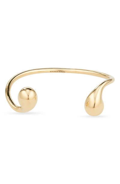 Bottega Veneta Gold Drop Cuff Bracelet In Yellow Gold