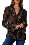 PAIGE TUSCANY FLORAL PRINT SILK GEORGETTE BUTTON-UP SHIRT
