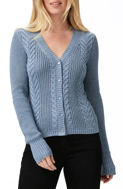 Paige Nanari Cable Knit Cardigan In Iced Slate Sparkle
