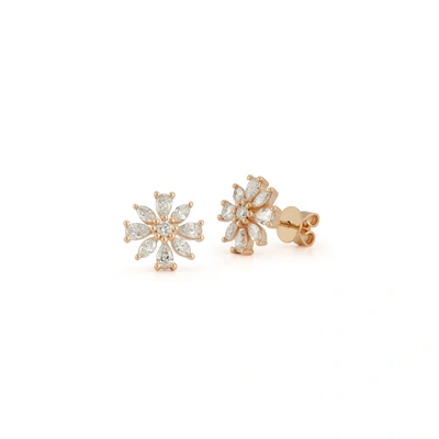 Dana Rebecca Designs Alexa Jordyn Large Flower Studs In Rose Gold