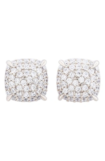 SUZY LEVIAN SUZY LEVIAN CZ PAVÉ CUSHION STUD EARRINGS