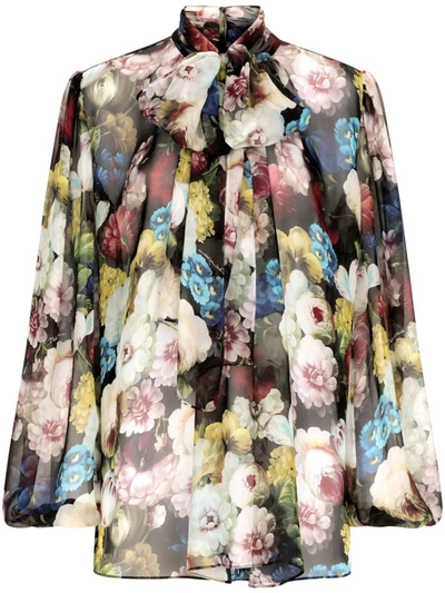 Dolce & Gabbana Blouse With Floral Print In Multicolour