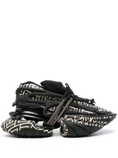 Balmain Sneakers In Ivory/black