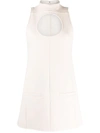 Courrèges Circle Cutout Minidress In Oats