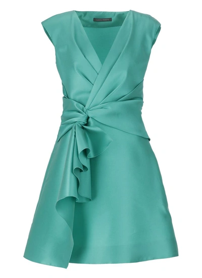 Alberta Ferretti Mikado Short Dress In Green