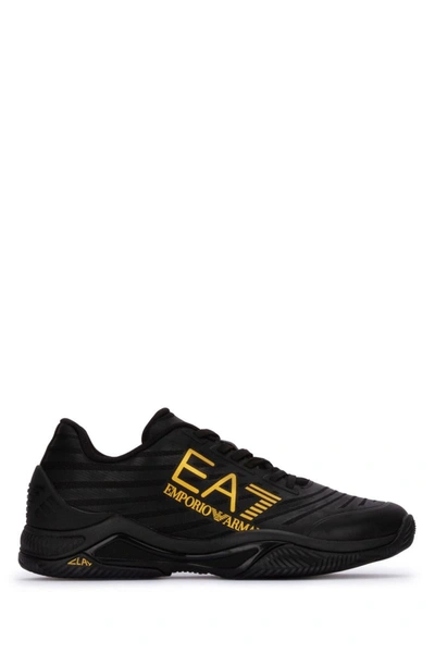 Ea7 Logo-patch Sneakers In Schwarz