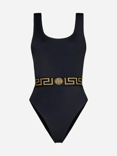 Versace Greca Swimsuit In Black