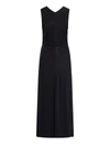 Bottega Veneta Long Dress In Viscose Jersey With Knot Ring In Black