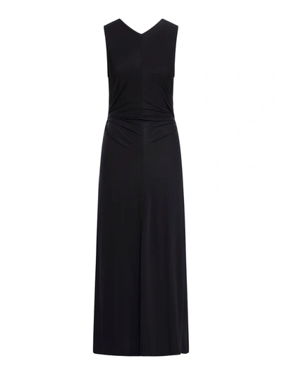 Bottega Veneta Long Dress In Viscose Jersey With Knot Ring In Black
