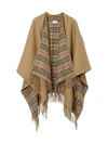Burberry Charolette Reversible Check Wool Cape In Nude & Neutrals