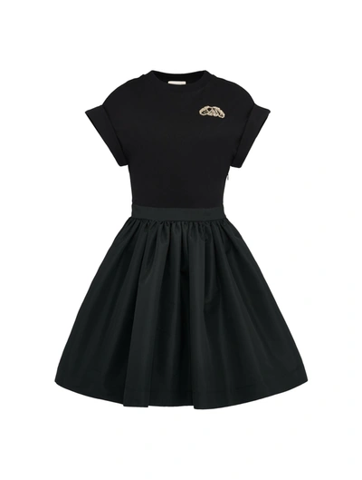 ALEXANDER MCQUEEN WOMEN`S HYBRID MINI DRESS IN BLACK