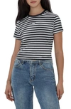 Guess Originals Go Core Stripe Baby Tee In White