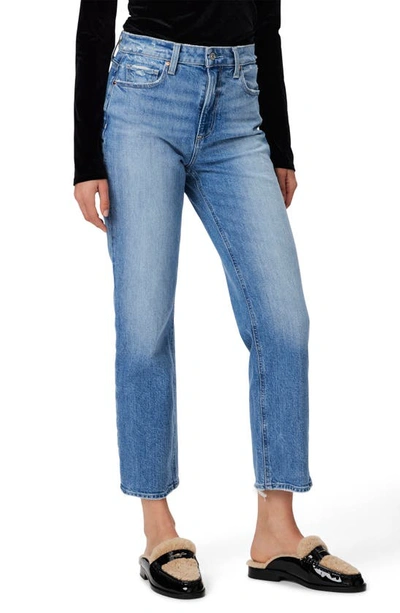 Paige Noella High Waist Distressed Ankle Jeans In Navy