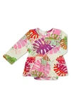 Bestaroo Autumn Bliss Long Sleeve Skirted Bodysuit In Pink