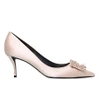 ROGER VIVIER FLOWER EMBELLISHED SATIN COURT SHOES,883-10004-0127624759