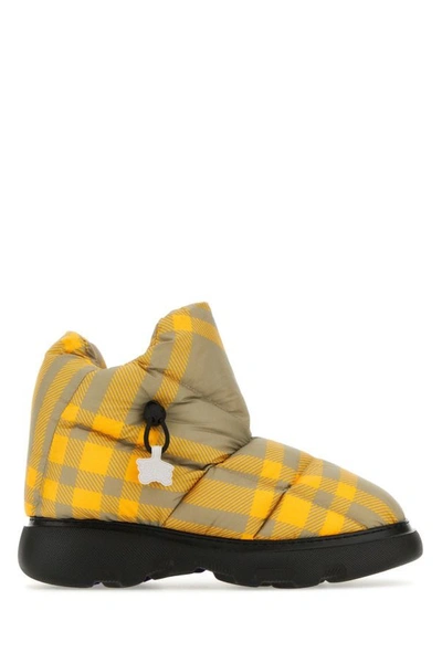 BURBERRY BURBERRY MAN PRINTED POLYESTER PILLOW CHECK ANKLE BOOTS