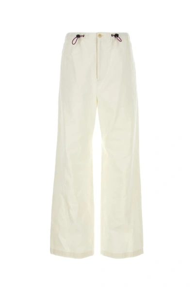 Gucci Drawstring Ruched Drill Pants In White