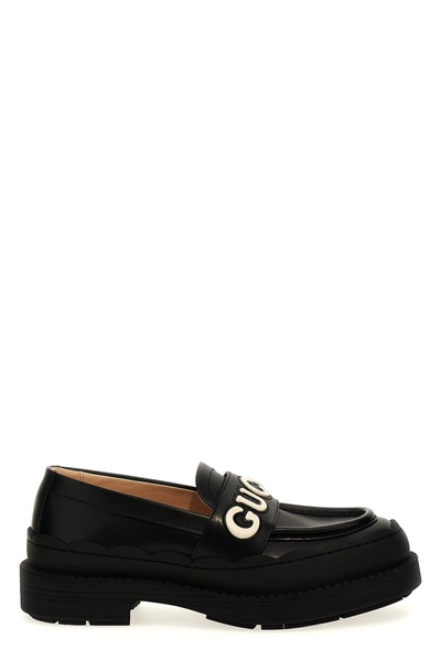 Gucci 60mm Ornella Leather Loafers In Black