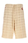 Gucci Tweed Drawstring Shorts In White