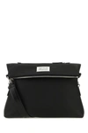 MAISON MARGIELA MAISON MARGIELA MAN BLACK LEATHER CROSSBODY BAG