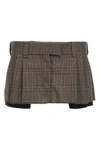 Miu Miu Miumiu Women Prince Of Wales Check Miniskirt In Brown