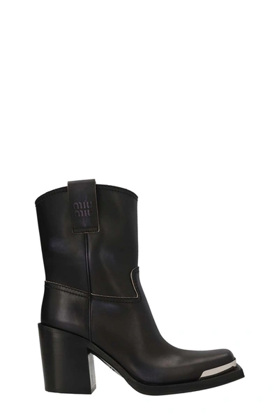 Miu Miu Women Vintage Ankle Boots In Black