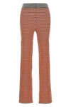 Rabanne Jacquard Checkered Flared Trousers With Buttoned Waistband In Multicolor
