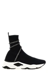 René Caovilla Glitter-wrap Sock-ankle Sneakers In Black