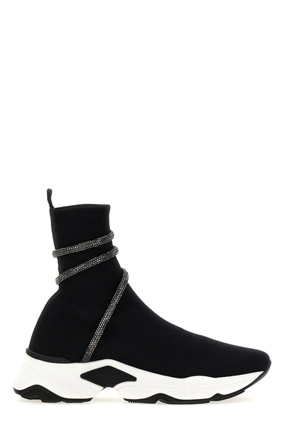 René Caovilla Black Cleo Crystal-embellished Sock Sneakers