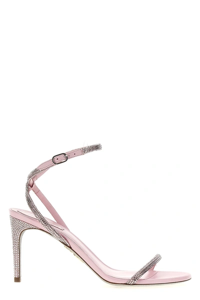 René Caovilla Rene Caovilla Ellabrita Ankle Strap Embellished Sandals In Pink