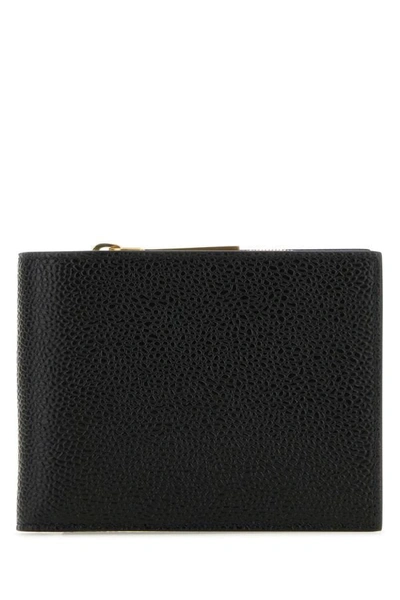 Thom Browne Man Black Leather Wallet