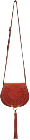 CHLOÉ Red Suede Small Marcie Bag