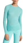 Michael Kors Hutton Ribbed Cashmere Pullover In Seafoam