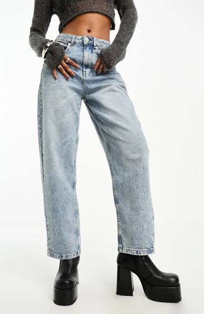 Asos Design Balloon Jean In Light Blue