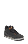 Jordan Boys  Retro 3 In Black/orange/night Stadium