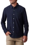 Rhone Wfh Regular Fit Button Down Shirt In Savtan/choco Heather