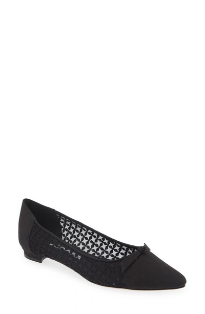 Manolo Blahnik Tiakala Black Mesh Ballet Flats In Blck0015/ywov976g