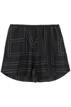 Totême Black Monogram Silk Pj Shorts