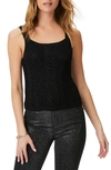 Paige Yuka Metallic Rib Sweater Tank In Black Sparkle