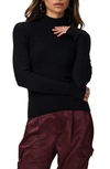 Paige Raisa Ribbed Mock Neck Sweater In Black