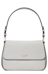 Kate Spade Hudson Pebble Leather Medium Convertible Shoulder Bag In Platinum Grey