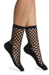 HIGH HEEL JUNGLE HEDGE FISHNET COTTON BLEND CREW SOCKS