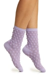 High Heel Jungle Dot Textured Crew Socks In Purple