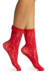 High Heel Jungle Coco Lace Socks In Red