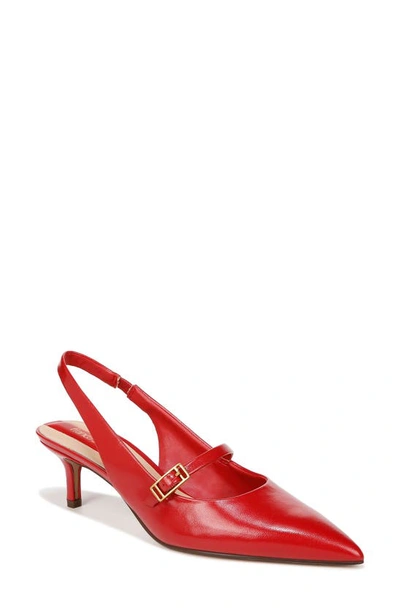 Franco Sarto Khloe Slingback Pointed Toe Pump In Cherry Red Leather