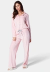 Bebe Sliver Foil Plush Pajama Set In Light Pink