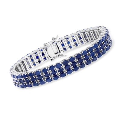 Ross-simons Sapphire Tennis Bracelet In Sterling Silver In Blue
