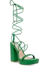 Steve Madden Manzie Platform Sandals With Ankle Tie In Green In Green